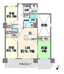 ディア・コルモ武庫が丘D棟 3LDKの間取図画像