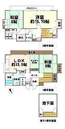 神鉄公園都市線 フラワータウン駅 徒歩10分 3LDKの間取り