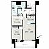 間取り：2LDK、価格1億7480万円、専有面積61.81m2、バルコニー面積9.33m2 