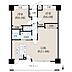 間取り：2LDK、価格2499万円、専有面積72.76m2、バルコニー面積12.64m2 