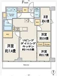 都営浅草線 本所吾妻橋駅 徒歩2分の賃貸マンション 10階4LDKの間取り