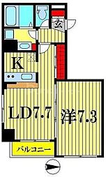 都営浅草線 本所吾妻橋駅 徒歩6分の賃貸マンション 4階1LDKの間取り