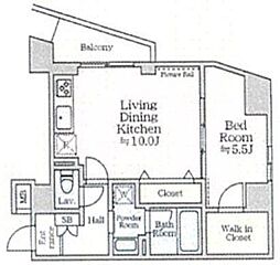 京成押上線 京成曳舟駅 徒歩7分の賃貸マンション 5階1LDKの間取り