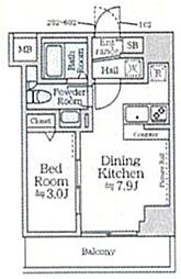 京成押上線 京成曳舟駅 徒歩7分の賃貸マンション 1階1DKの間取り