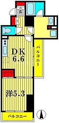 東武伊勢崎線 曳舟駅 徒歩8分の賃貸マンション 4階1DKの間取り
