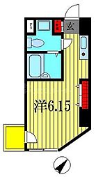 東武伊勢崎線 曳舟駅 徒歩8分の賃貸マンション 5階1Kの間取り