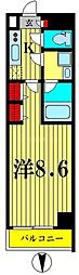 JR総武線 亀戸駅 徒歩8分の賃貸マンション 7階1Kの間取り