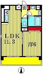 JR総武線 両国駅 徒歩11分の賃貸マンション 6階1LDKの間取り