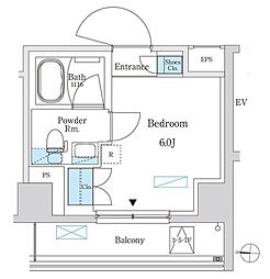 JR総武本線 錦糸町駅 徒歩10分の賃貸マンション 4階ワンルームの間取り