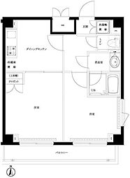 都営新宿線 森下駅 徒歩8分の賃貸マンション 3階2DKの間取り