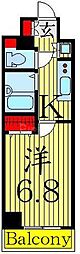 東京メトロ半蔵門線 住吉駅 徒歩10分の賃貸マンション 2階1Kの間取り