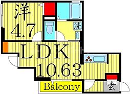 東武伊勢崎線 東向島駅 徒歩2分の賃貸アパート 3階1LDKの間取り