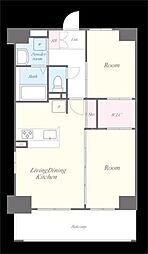 アヴェニーユ壱番館 2LDKの間取図画像
