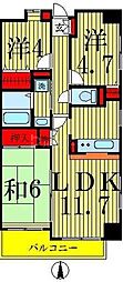 グリーンコート 2LDKの間取図画像