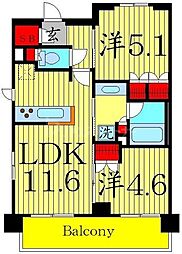 ラティエラ両国 2LDKの間取図画像