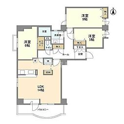 パレ・デ・シャンサール 3LDKの間取図画像