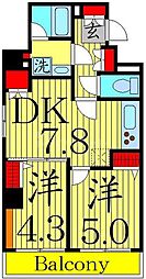 アイル押上ノルド 2DKの間取図画像