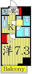 スカイコートプライムカメイド 1Kの間取図画像