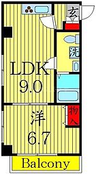 レジデンス錦糸町 1LDKの間取図画像