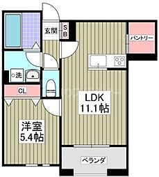 江東区扇橋2丁目マンション 1LDKの間取図画像