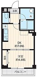 S5BLDG 1DKの間取図画像