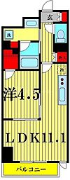 プラウドフラット両国イースト 1LDKの間取図画像