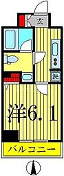 グロースメゾン亀戸 1Kの間取図画像