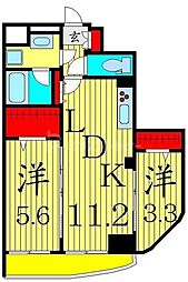 ヴァンテ四つ木 2LDKの間取図画像