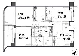 オーベル藤沢藤が岡2 2SLDKの間取図画像