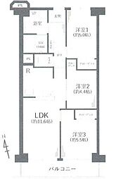 海老名スカイハイツ 3LDKの間取図画像