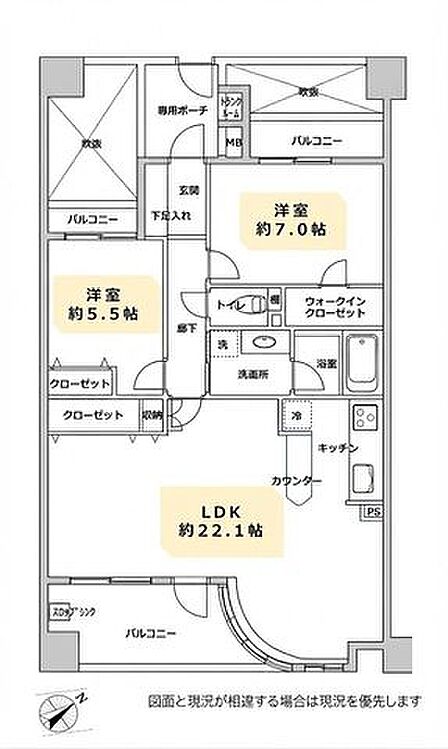 【最上階、茅ヶ崎海岸まで徒歩4分!江ノ島・相模湾が一望できる2LDK】8階部分につき陽当たり・眺望良好屋上にプール付き、ペット飼育可LDK22.1帖