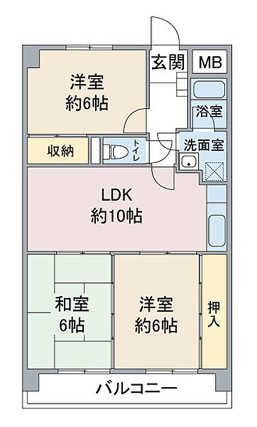 メゾン萩野 702｜愛知県名古屋市北区萩野通1丁目(賃貸マンション3LDK・7階・62.37㎡)の写真 その2