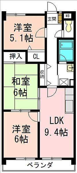 エスポワール丸新 302｜愛知県名古屋市北区丸新町(賃貸マンション3LDK・3階・59.17㎡)の写真 その2