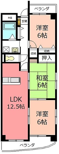 ハイフラッツ213 601｜愛知県名古屋市西区浄心2丁目(賃貸マンション3LDK・6階・72.00㎡)の写真 その2