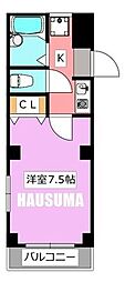 アイリス神谷 1Kの間取図画像