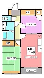 ビラクレール 2LDKの間取図画像