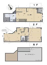 JR中央線 四ツ谷駅 徒歩11分の賃貸一戸建て 1階2LDKの間取り