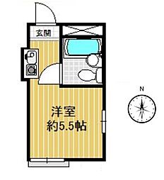 東京メトロ有楽町線 江戸川橋駅 徒歩3分の賃貸マンション 1階ワンルームの間取り