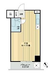 東京メトロ丸ノ内線 新宿御苑前駅 徒歩3分の賃貸マンション 9階ワンルームの間取り