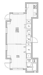 JR総武線 四ツ谷駅 徒歩5分の賃貸マンション 2階1LDKの間取り