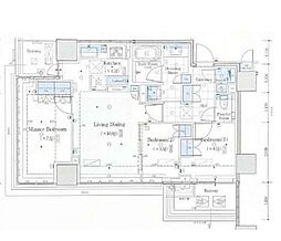 東京メトロ丸ノ内線 新宿御苑前駅 徒歩5分の賃貸マンション 24階3LDKの間取り