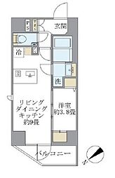 東京メトロ南北線 溜池山王駅 徒歩4分の賃貸マンション 4階1LDKの間取り