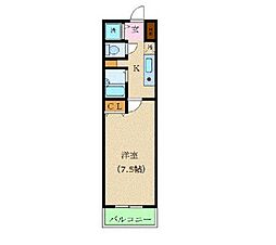 カスタリア新宿 1Kの間取図画像