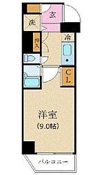 カスタリア新宿 1Kの間取図画像