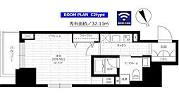 グランドコンシェルジュ六本木 1Kの間取図画像