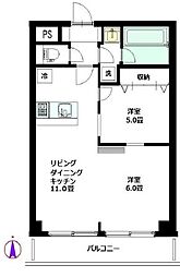 ハイホーム本陣 2LDKの間取図画像
