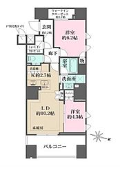 ザ・パークハウス麹町三丁目 2LDKの間取図画像
