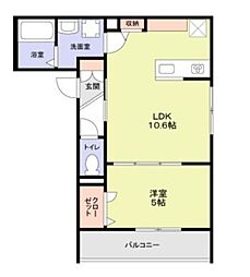 (仮称)新宿区大京町計画 2LDKの間取図画像