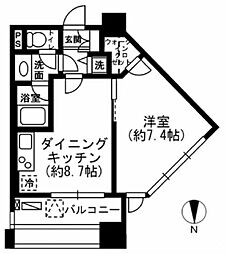 レジディアイチガヤ 1DKの間取図画像