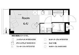 ライオンズマンション新宿東公園 ワンルームの間取図画像